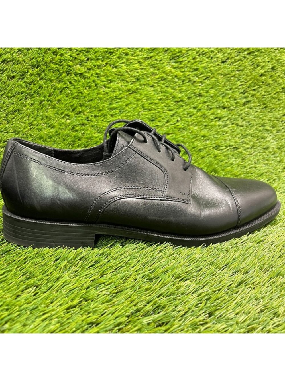 Cole Haan Dustin Mens Size 12 Black Casual Leather Cap Toe Oxford Dress Shoes